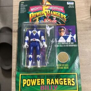 Vintage 1994 Bandai Auto Mighty Morphin Power Rangers Blue Ranger Billy Figure